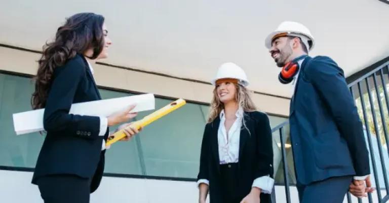 Equipo técnico supervisando el proyecto de pintura en una comunidad de propietarios en Murcia.